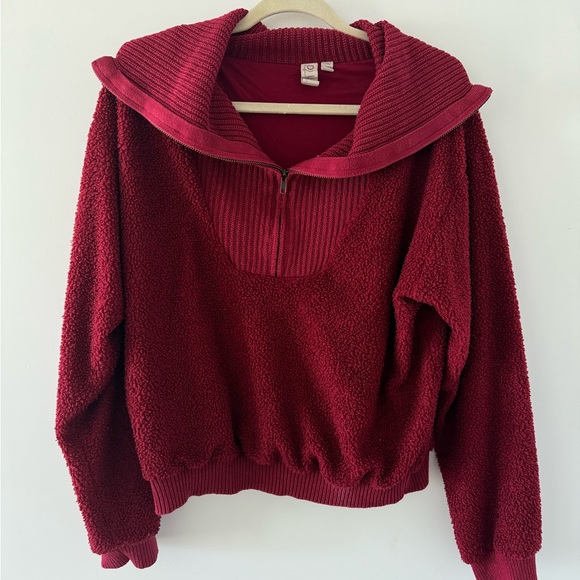 Anthropologie Dolan Left Coast Sherpa Quarter-Zip Pullover - Picture 3 of 4